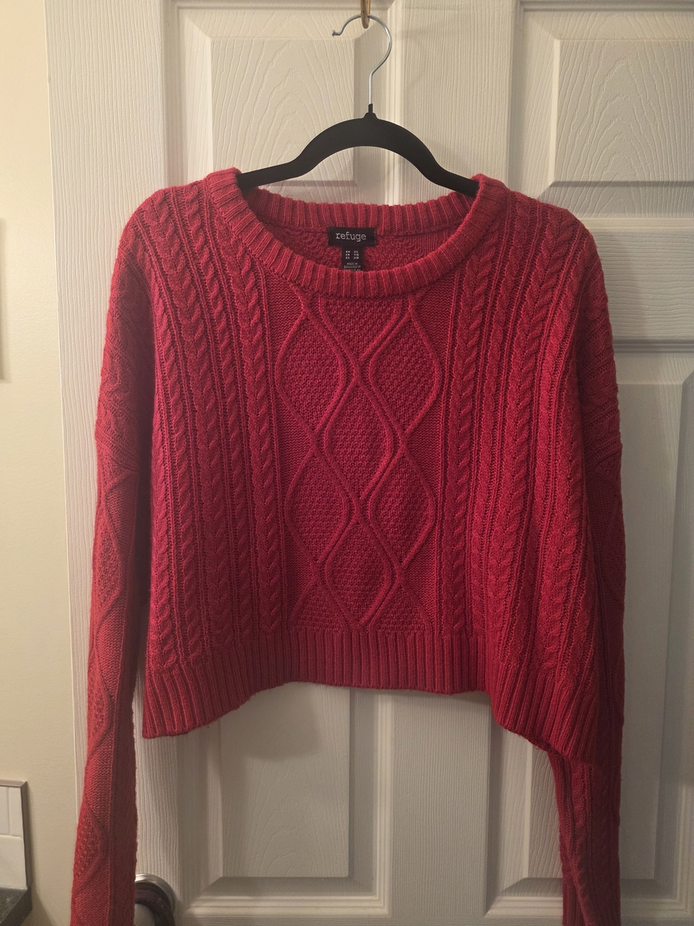 Beautiful Red Cable-Knit Sweater